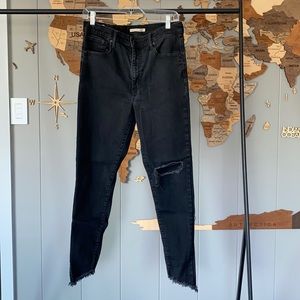 Levis’s Mile High Super Skinny Premium Quality Clothing Black Denim